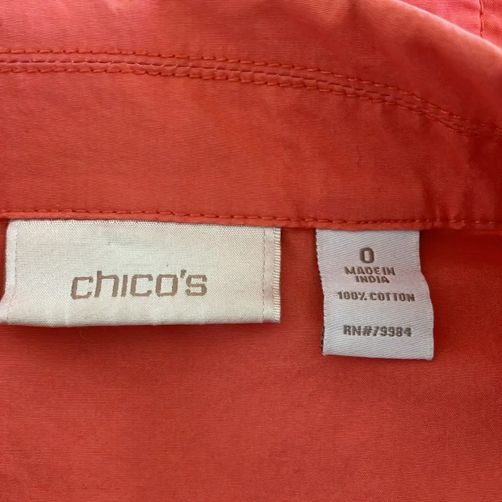 Chico’s 3/4 sleeve blazer in a salmon color 100% cotton Chico’s size 0 or U.S. S
